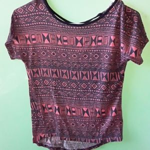 Red and black t shirt